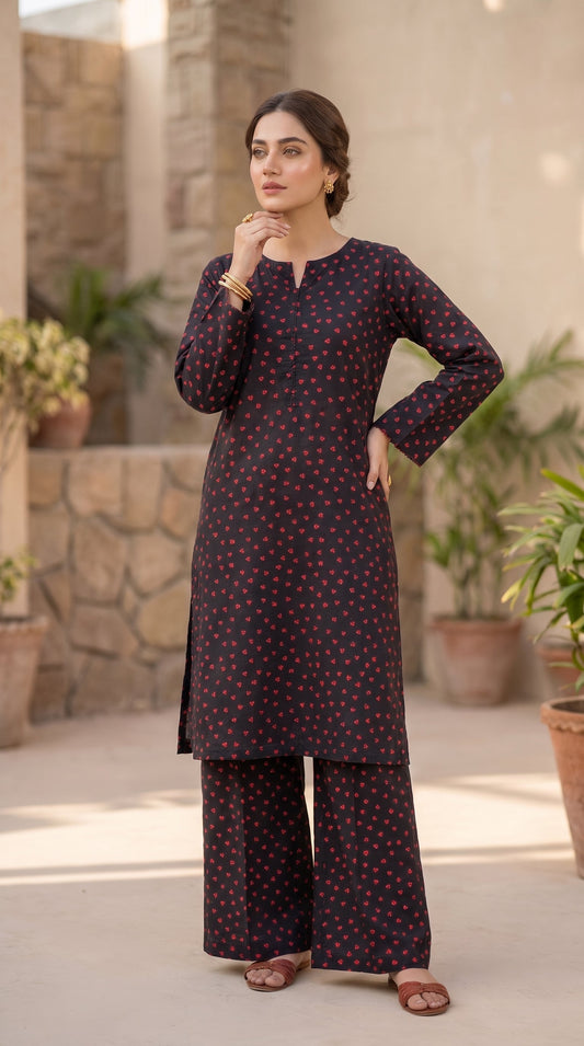 2 Piece Printed Banadora Lawn Unstitched Suit - Scarlet Charm