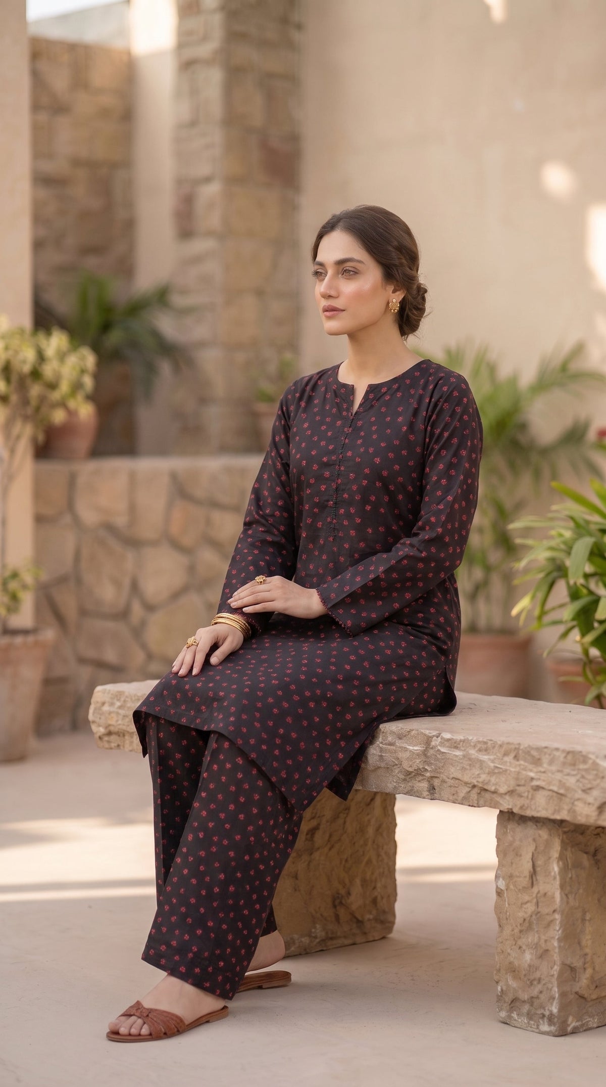 2 Piece Printed Banadora Lawn Unstitched Suit - Scarlet Charm