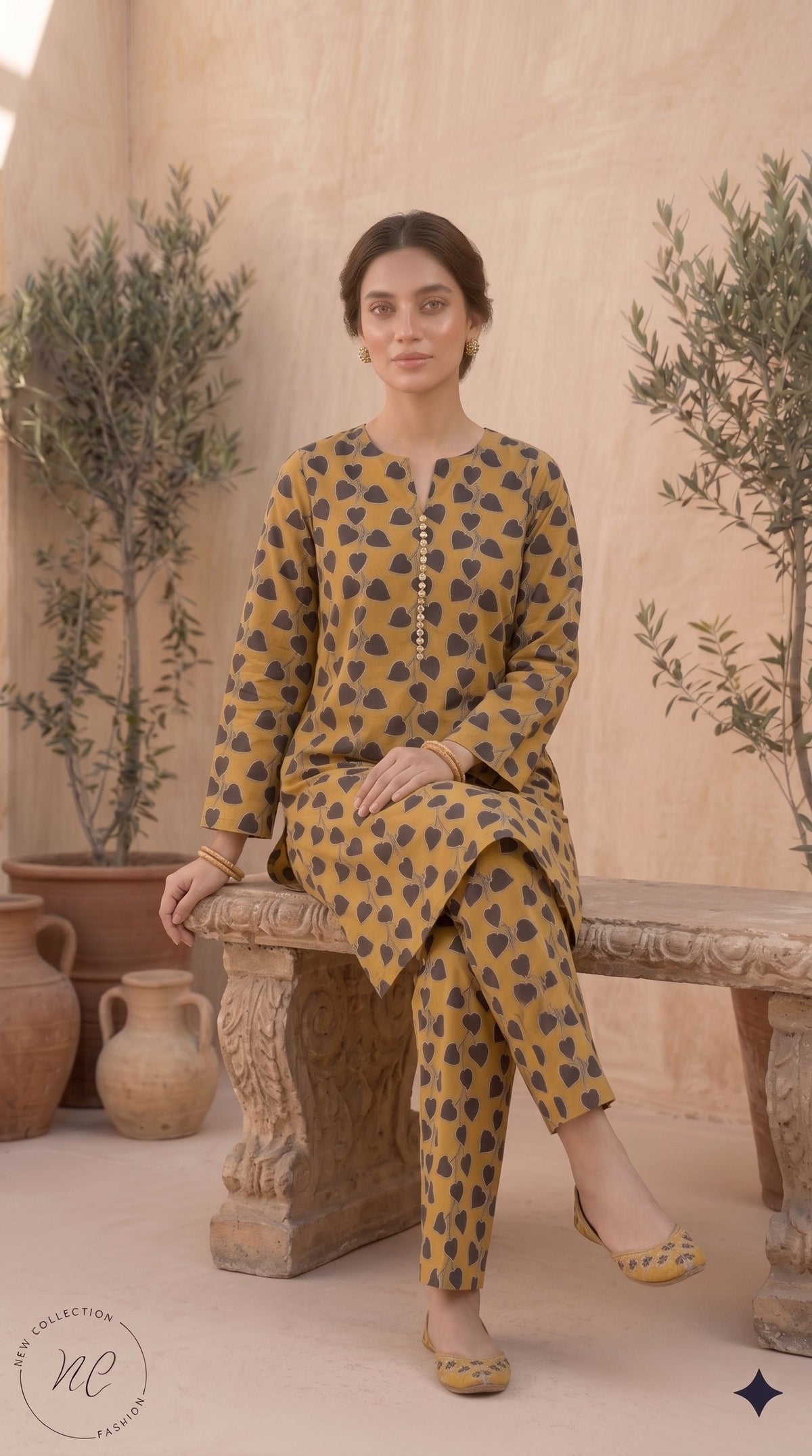 2 Piece Printed Banadora Lawn Unstitched Suit - Honey Glow