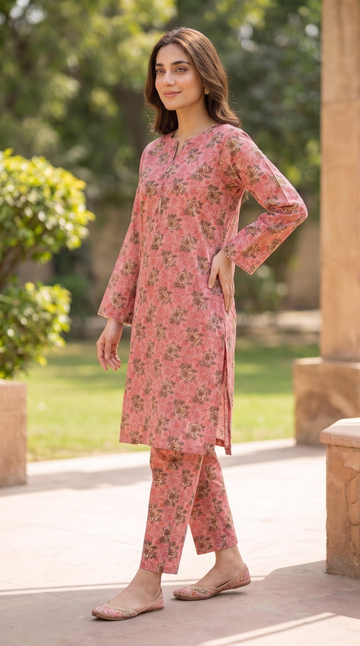 2 Piece Printed Banadora Lawn Unstitched Suit - Blush Bloom