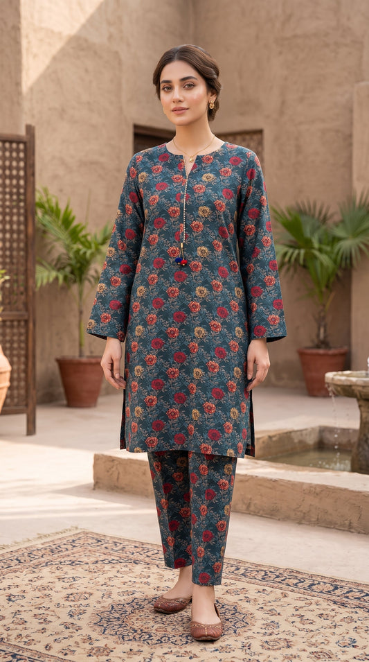 2 Piece Printed Banadora Lawn Unstitched Suit - Twilight Bloom