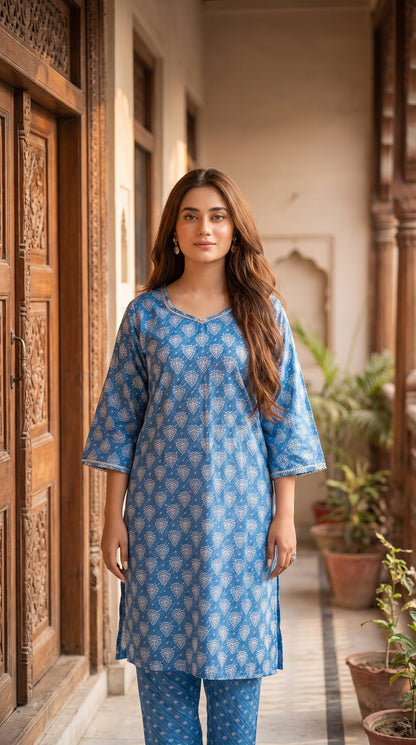 Women's Unstitched Printed Poly Lawn 2 Piece Suit –  Sky Bloom