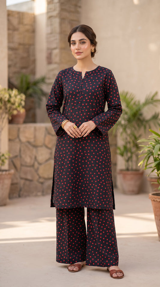 2 Piece Printed Banadora Lawn Unstitched Suit - Scarlet Charm