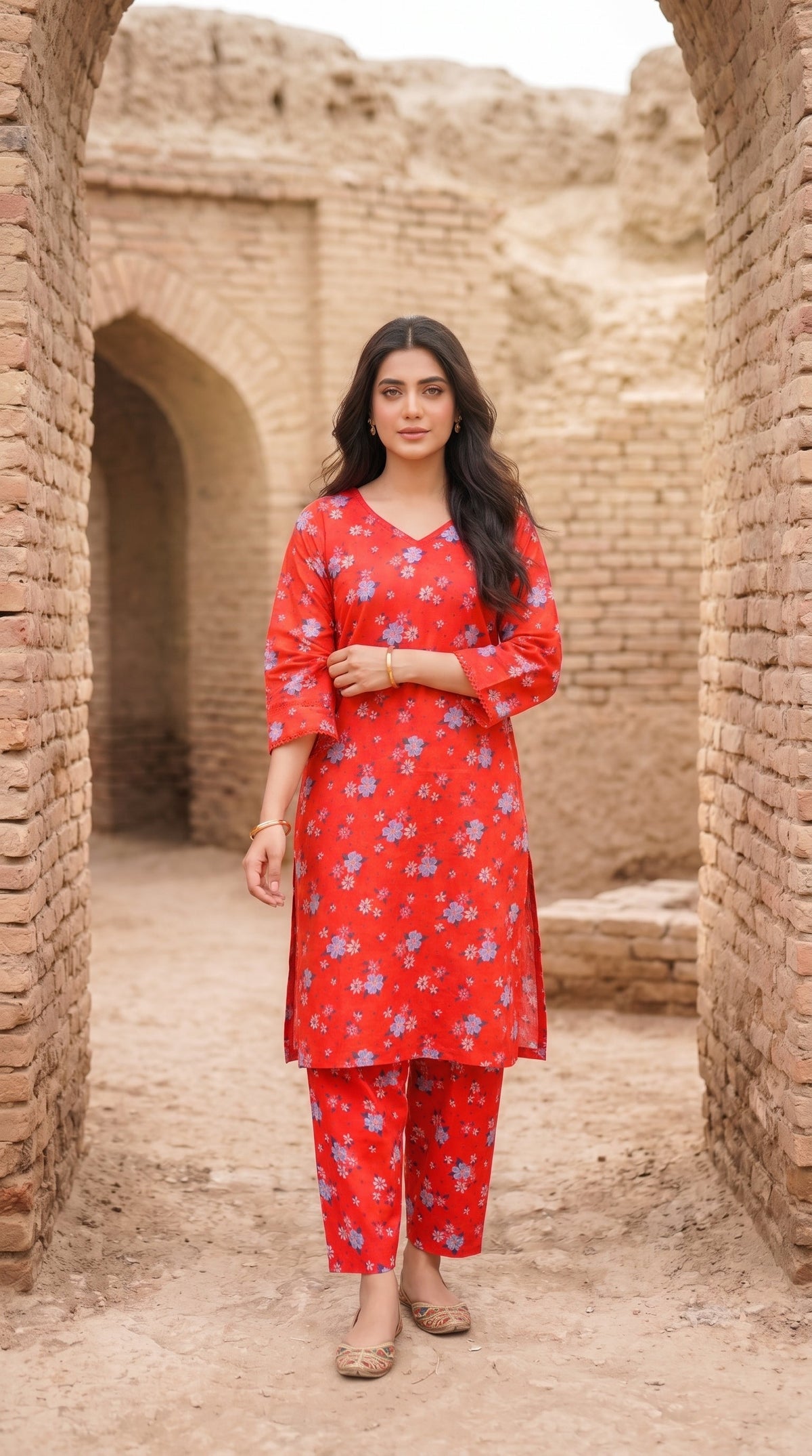 Women's Unstitched Printed Poly Lawn 2 Piece Suit –  Scarlet Blossom