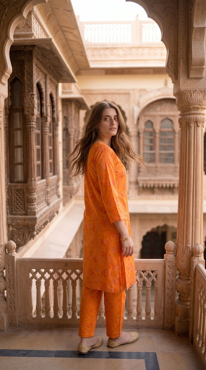 Women's Unstitched Printed Poly Lawn 2 Piece Suit –  Amber Petal Grace