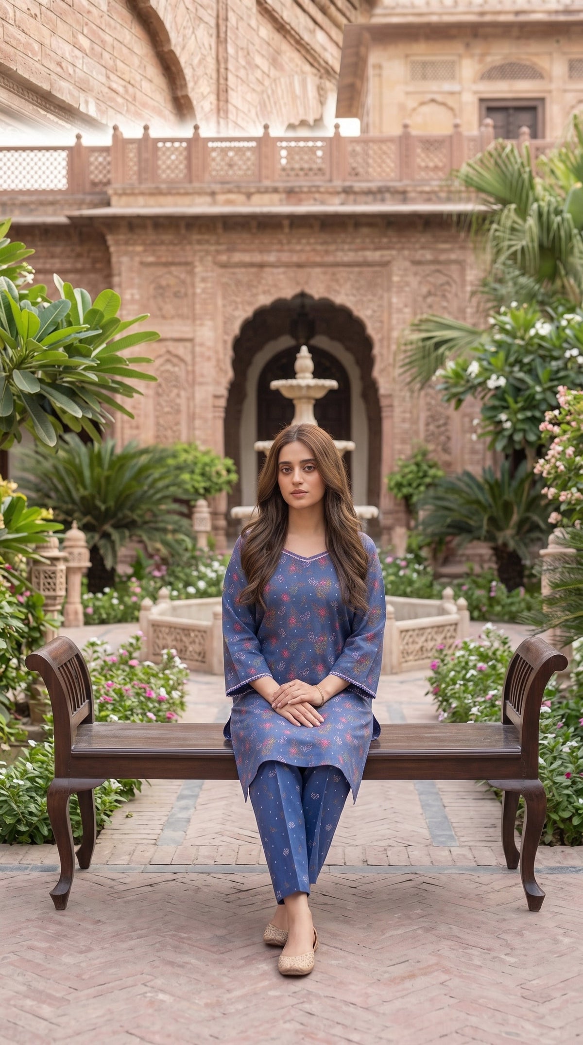 Women's Unstitched Printed Poly Lawn 2 Piece Suit –  Royal Sapphire Bloom