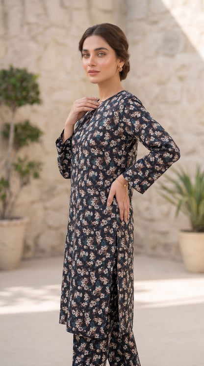 2 Piece Printed Banadora Lawn Unstitched Suit - Midnight Blossom